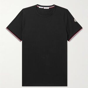 MONCLER Slim-Fit Logo-Appliquéd Contrast-Tipped Cotton-Blend Jersey T-Shirt (M2)
